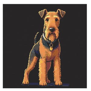 エアデール漫画犬のクロスステッチパターン - デザインサイズ: 190 x 120 ステッチ