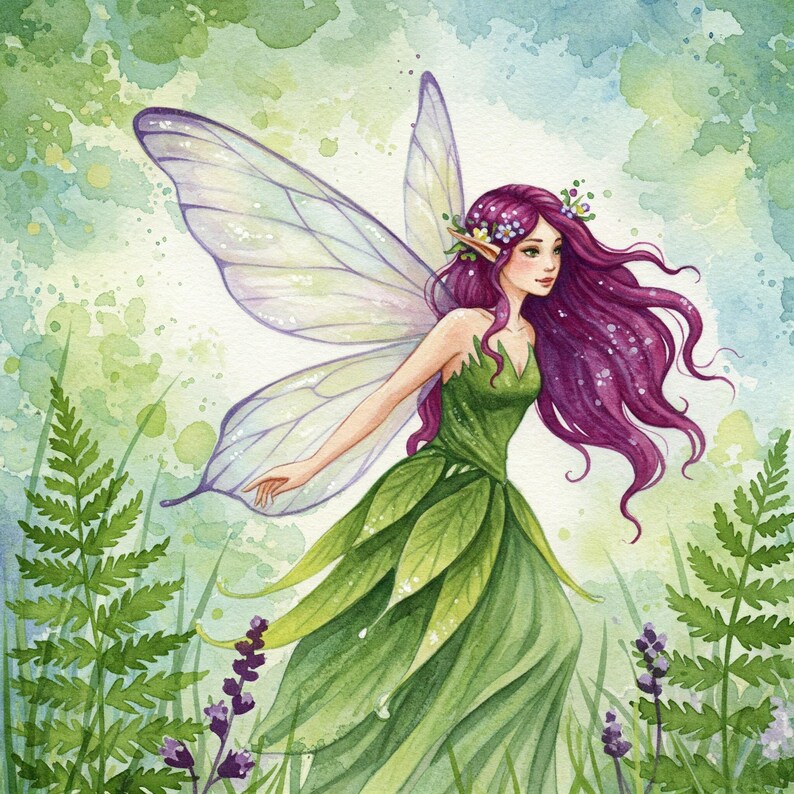 Faerie Watercolor Cross Stitch Pattern - Design Size 200 X 200 Stitches ...