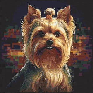 Patrón de punto de cruz de Yorkshire Terrier - Tamaño del diseño: 200 x 200 puntos