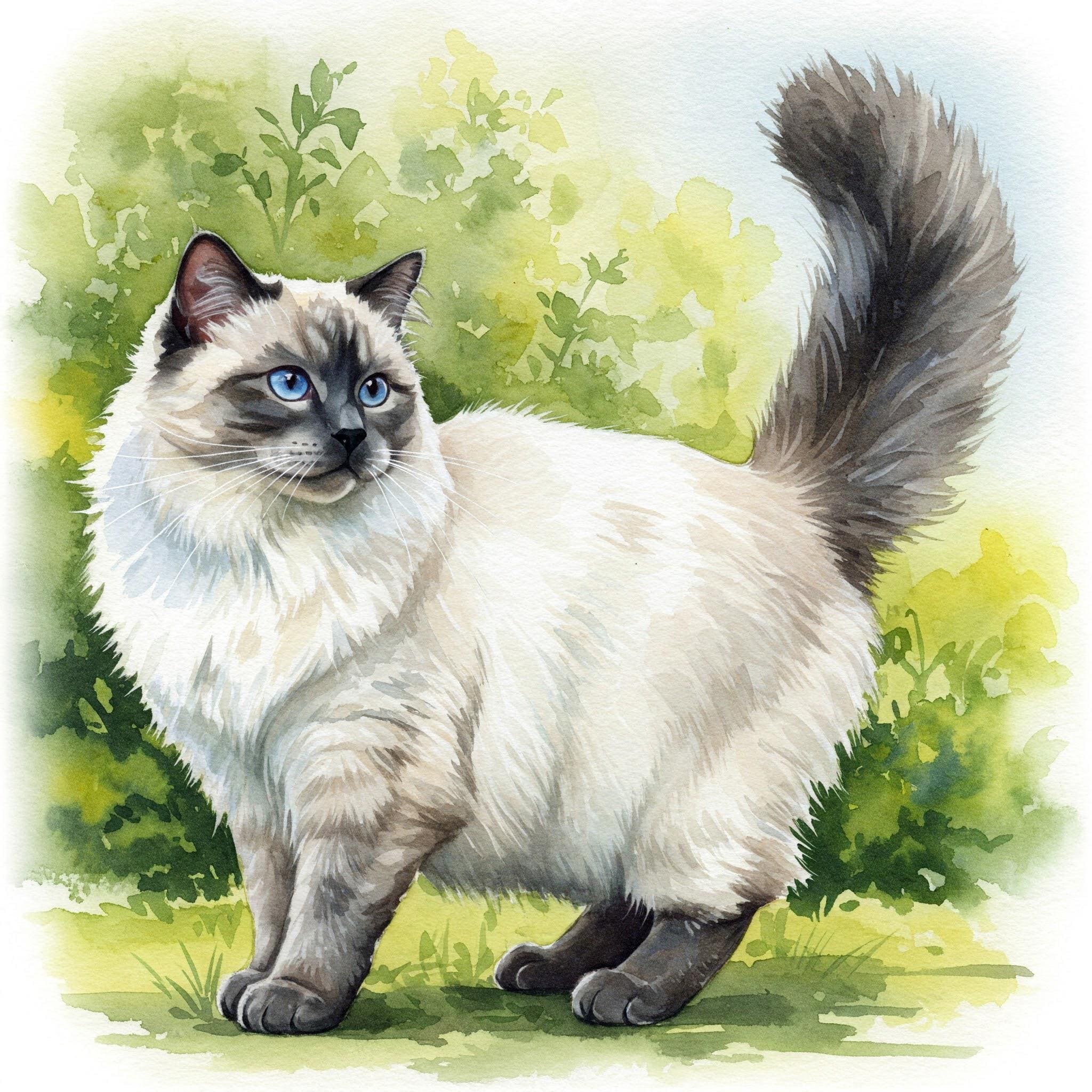 Ragdoll Cat Watercolor Cross Stitch Pattern - Design Size: 200 X 200 ...