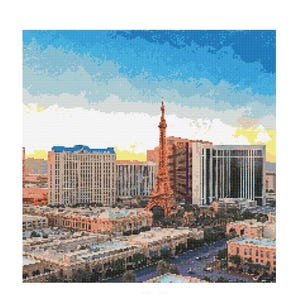 Las Vegas Cityscape Cross Stitch Pattern - 200 x 200 stitches