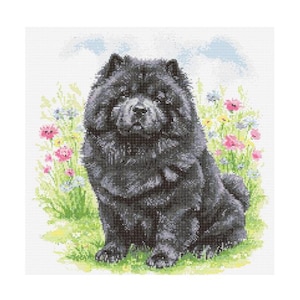 Black Chow Chow Stitch Pattern - Design size: 200 x 200 stitches