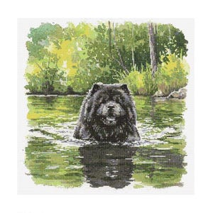Black Chow Chow Stitch Pattern - Design size: 200 x 200 stitches