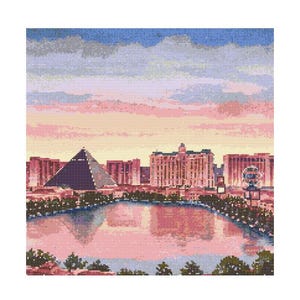 Las Vegas Cityscape Cross Stitch Pattern - 200 x 200 stitches