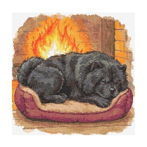 Black Chow Chow Stitch Pattern - Design size: 200 x 200 stitches