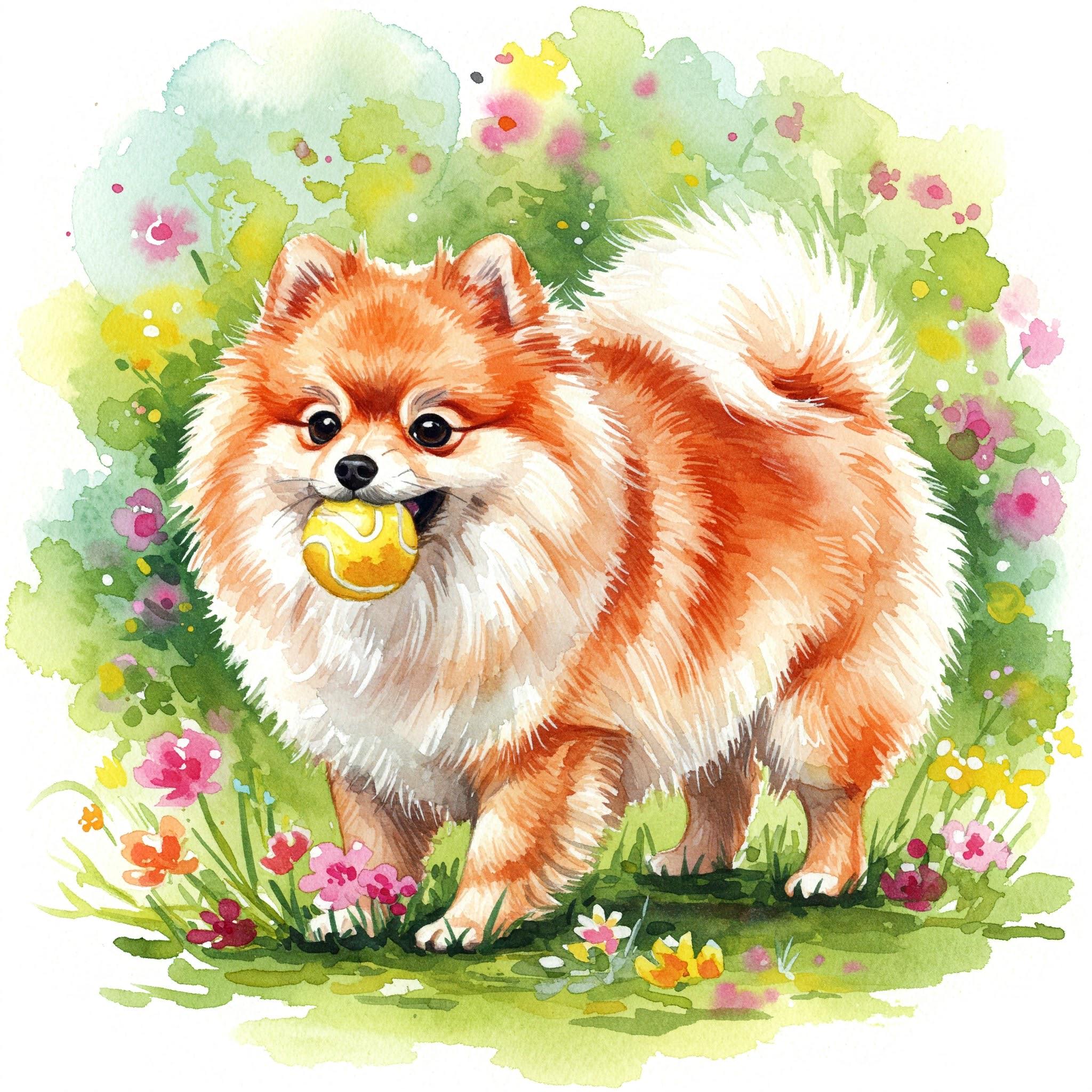 ポメラニアン犬のクロスステッチパターン - デザインサイズ：200 x 200