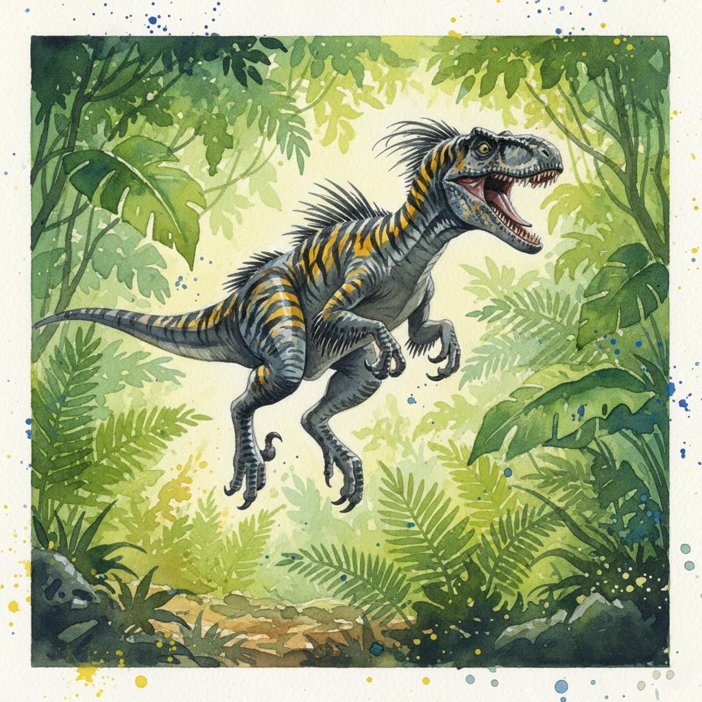 Velociraptor Dinosaur Cross Stitch Pattern - Design Size: 200 X 200 ...
