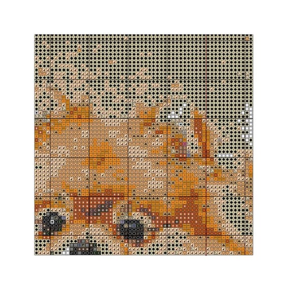 ポメラニアン犬のクロスステッチパターン - デザインサイズ：200 x 200