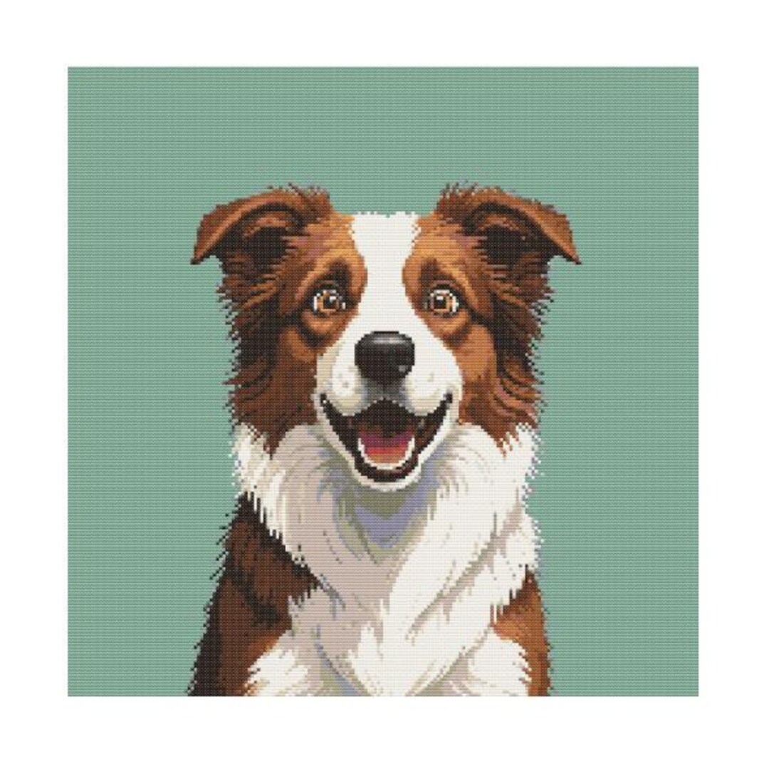 Border Collie Cross Stitch Pattern: Dog Portrait (PDF Pattern) - Etsy