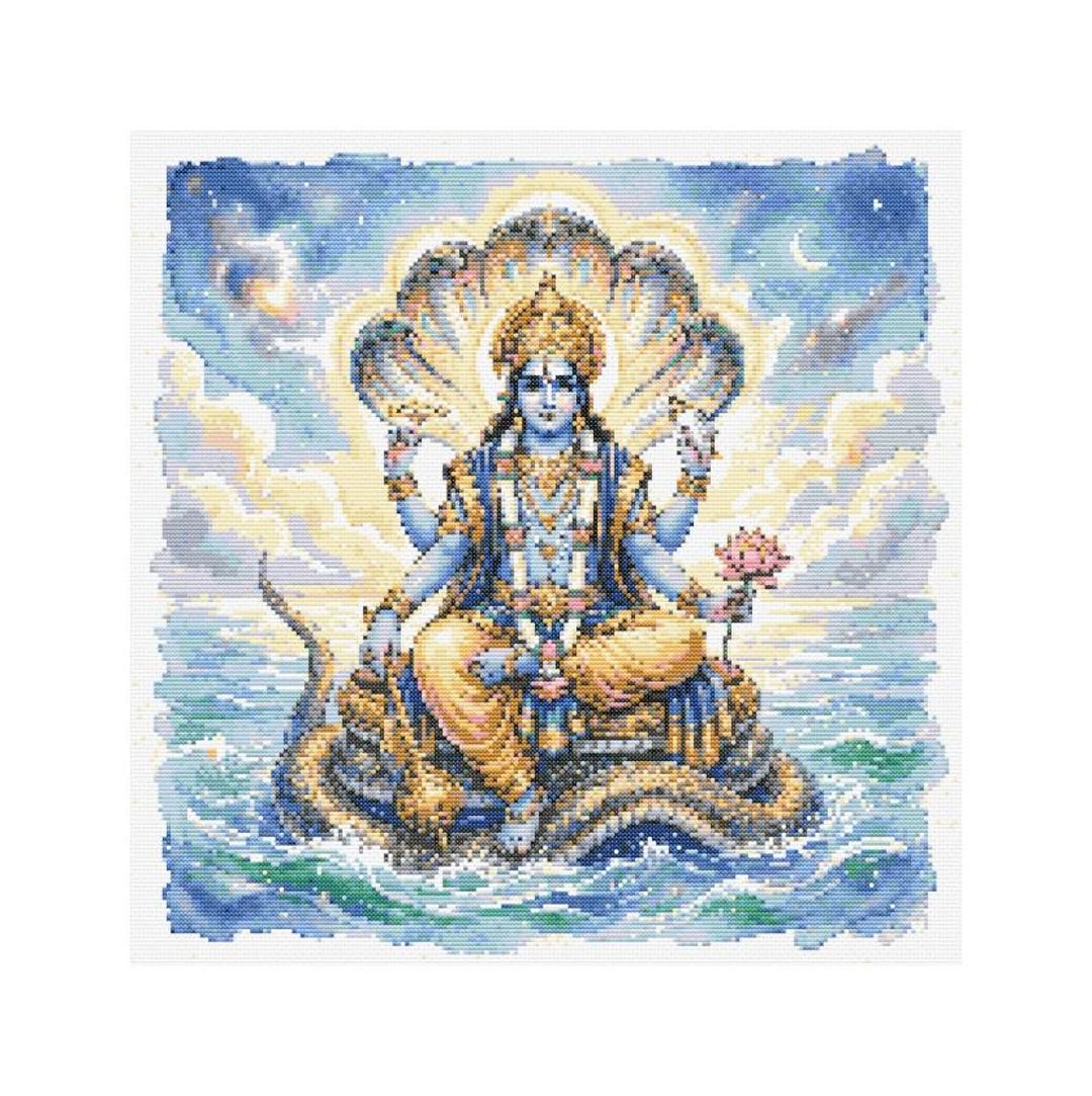 Vishnu Loop Pattern Hindu Vishnu Cross Stitch Pattern - Design Size: 200 X 200 Stitches - Etsy
