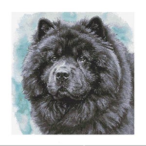 Black Chow Chow Stitch Pattern - Design size: 200 x 200 stitches