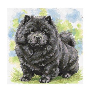 Black Chow Chow Stitch Pattern - Design size: 200 x 200 stitches