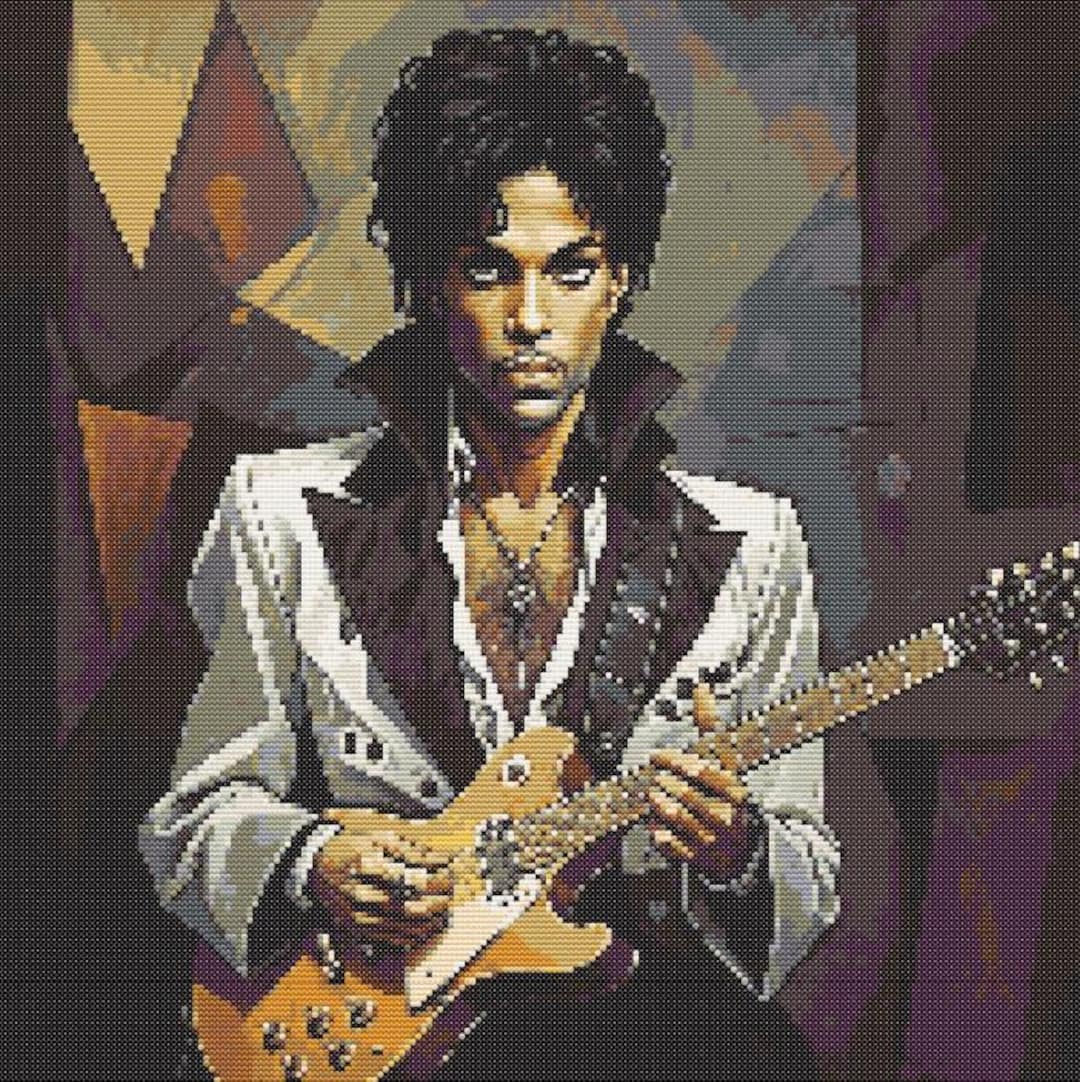 アート・デザイン・音楽 Prince 1st PHOTO Prince the Artist Fan Art 80s Music Musician Cross Stitch Pattern