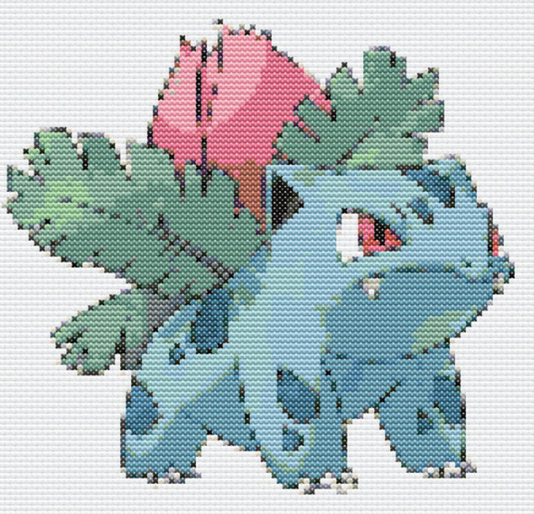 Ivysaur pokémon Cross Stitch Pattern Design Size: 100 X 97 Stitches - Etsy
