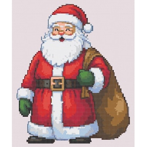 Papai Noel St Nick Natal Feriados Padrão de ponto cruz - Tamanho do design: 160 x 200