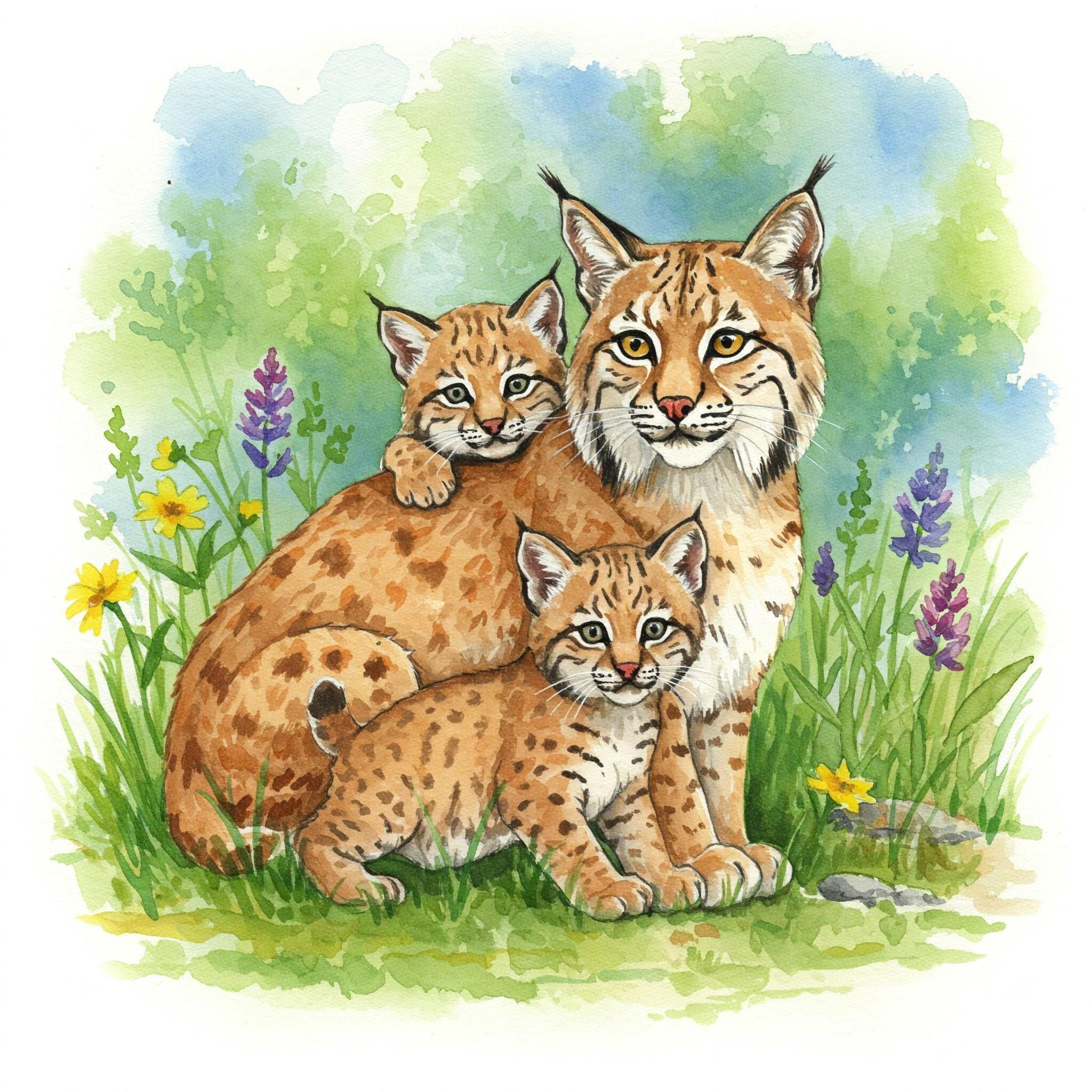 Bobcat Watercolor Cross Stitch Pattern - Design Size: 200 X 200 ...