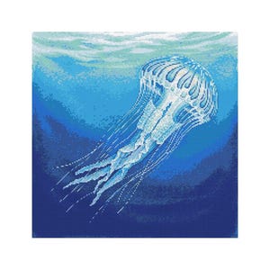 Box Jellyfish Cross Stitch Pattern - Design size: 200 x 200 stitches