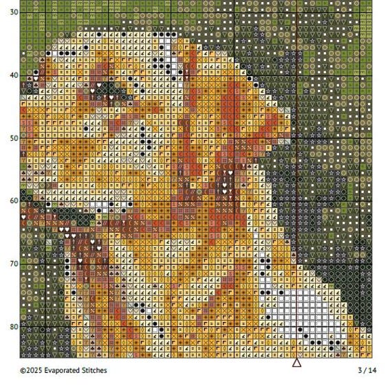 イエローラブラドールレトリバー犬のクロスステッチパターン
