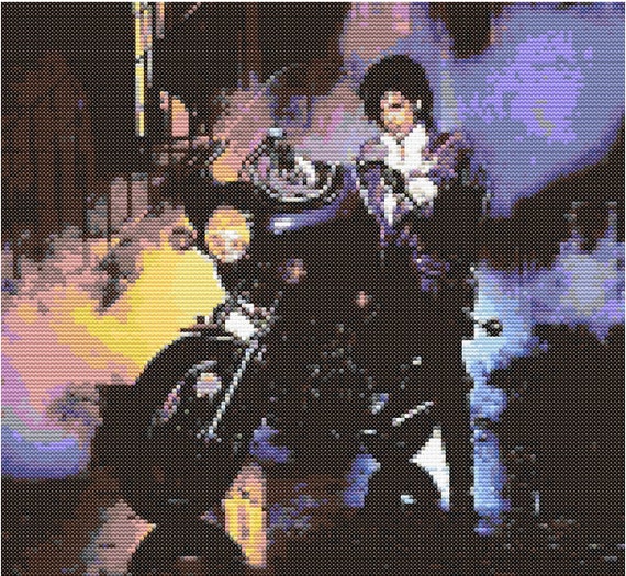 Prince the Artist Purple Rain Fan Art Music Cross Stitch Pattern