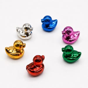 6-Pack Miniature Metallic Resin Lucky Ducks – Tiny Charms for Crafts, Cruise Ships, Gifts
