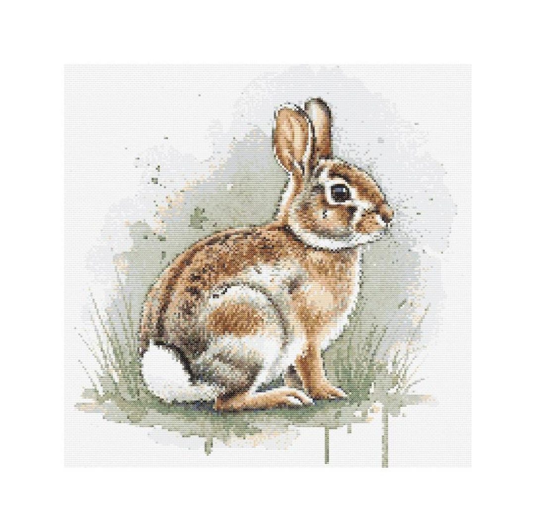 Chainstitch Rabbit Cottontail Rabbit Bunny Cross Stitch Pattern - Design Size: 200 X 200 ...