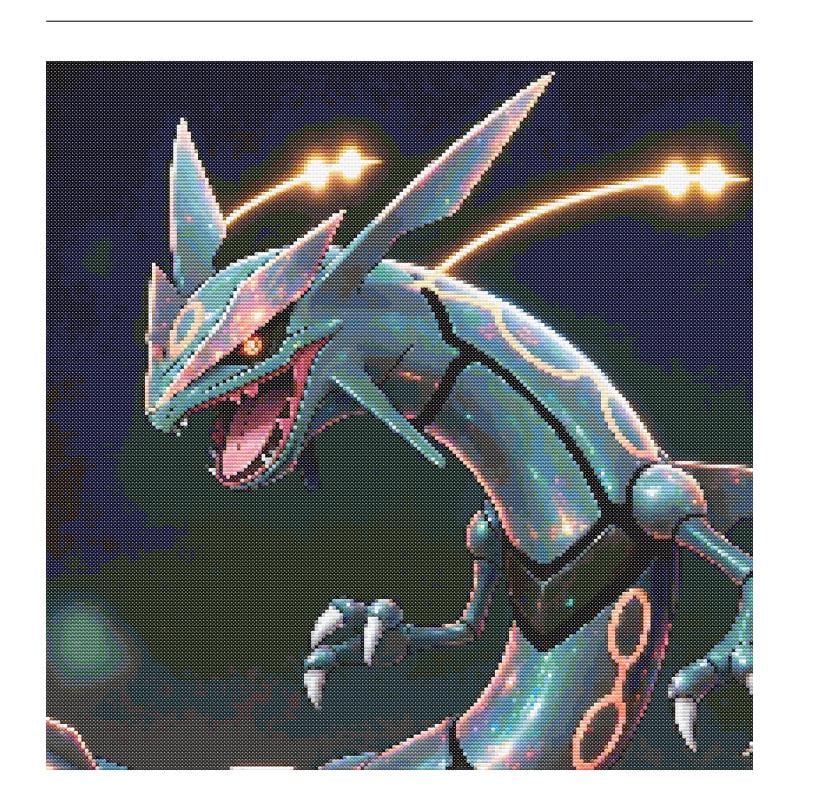 レックウザ ポケモン ステッチパターン - デザインサイズ: 200 x 200
