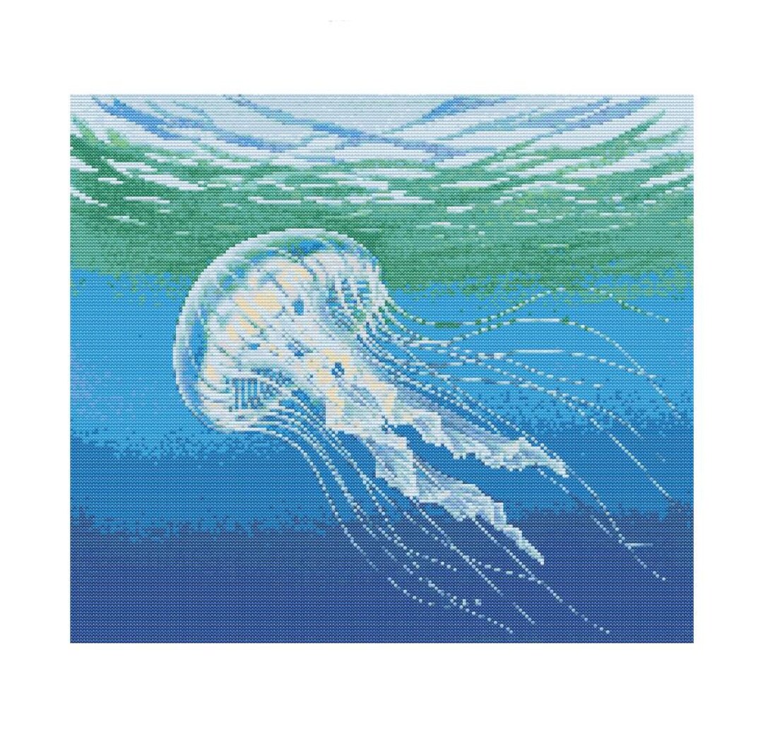 Box Jellyfish Cross Stitch Pattern: Watercolor Seawasp (PDF Download ...