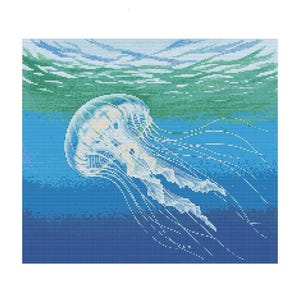 Box Jellyfish Cross Stitch Pattern - Design size: 200 x 176 stitches