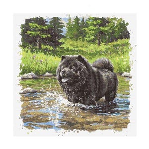 Black Chow Chow Stitch Pattern - Design size: 200 x 200 stitches