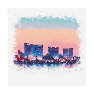 Las Vegas Cityscape Cross Stitch Pattern - 200 x 200 stitches