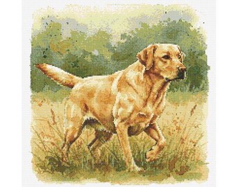 Yellow Labrador Retriever Cross Stitch Pattern – Easy Needlework Design (Digital Download)