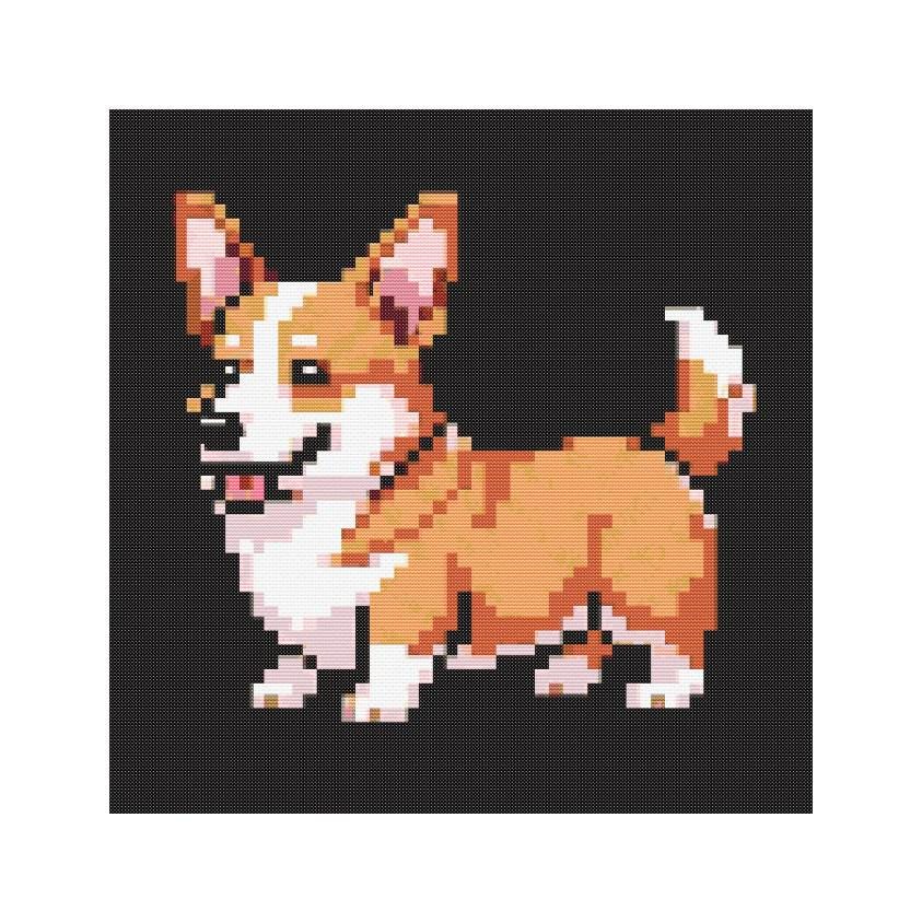 Black Corgi Cross Stitch