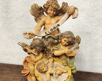 Vintage Rotating Angel Nativity Music Box