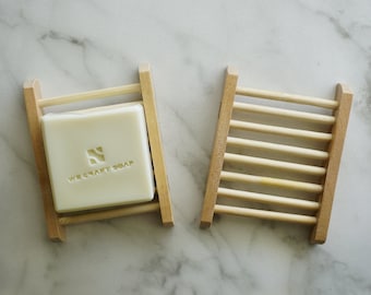 Porte-savon personnalisé en bambou naturel avec drain, porte-savon sans déchet, porte-savon de baignoire, porte-savon en bois drainant, porte-savon autovideur