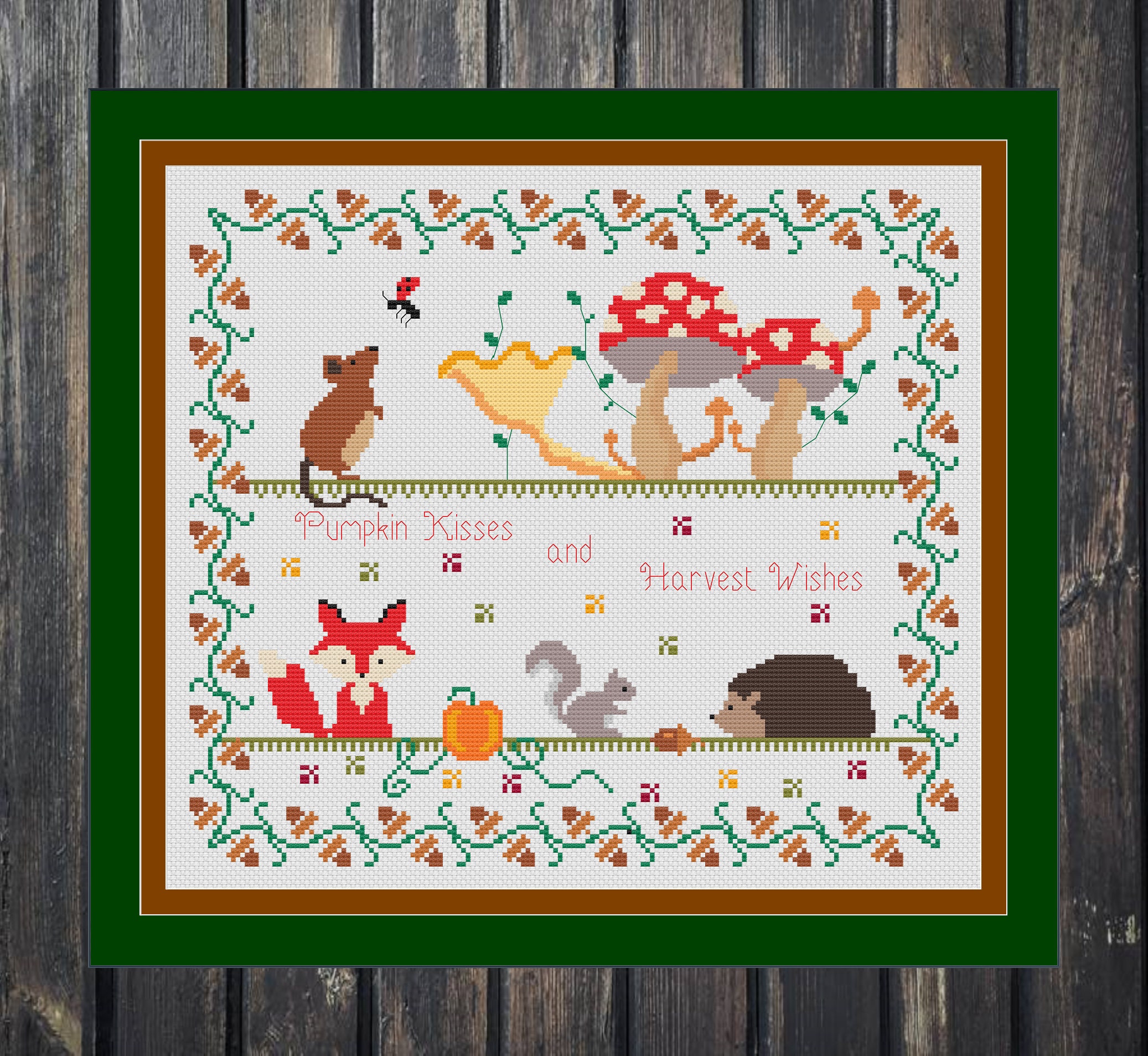 Cross Stitch Pattern PDF Woodland Cross Stitch Chart Autumn Etsy