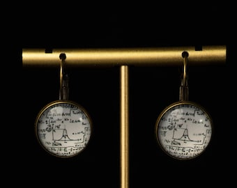 Math Equation Earrings/Geek Earrings/Math Jewelry/Science Earrings/Math Gift/Science Gift/Gift for Scientist/Gift for her/Teacher gift