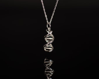 DNA Necklace: Gold-Plated Sterling Silver Double Helix Pendant