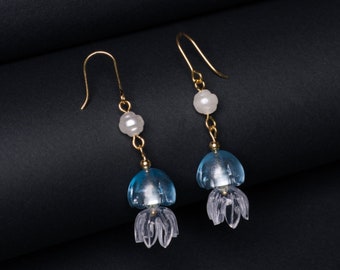 Jellyfish Earrings made with upcycled plastic/Science Earrings/Gift for Scientist/Gift for her/Recycled earrings/Teacher gift