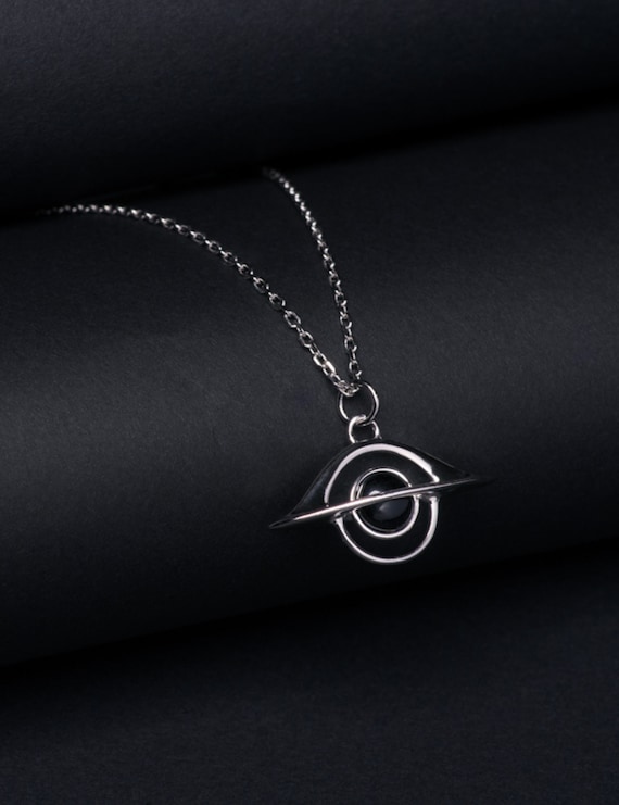 Black Hole Necklace in Sterling Silver gift for Geeks gift for