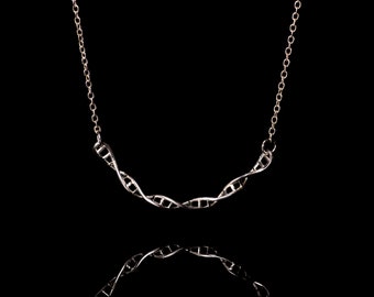 Sterling Silver DNA Double Helix Necklace: Biomedical Science Gift