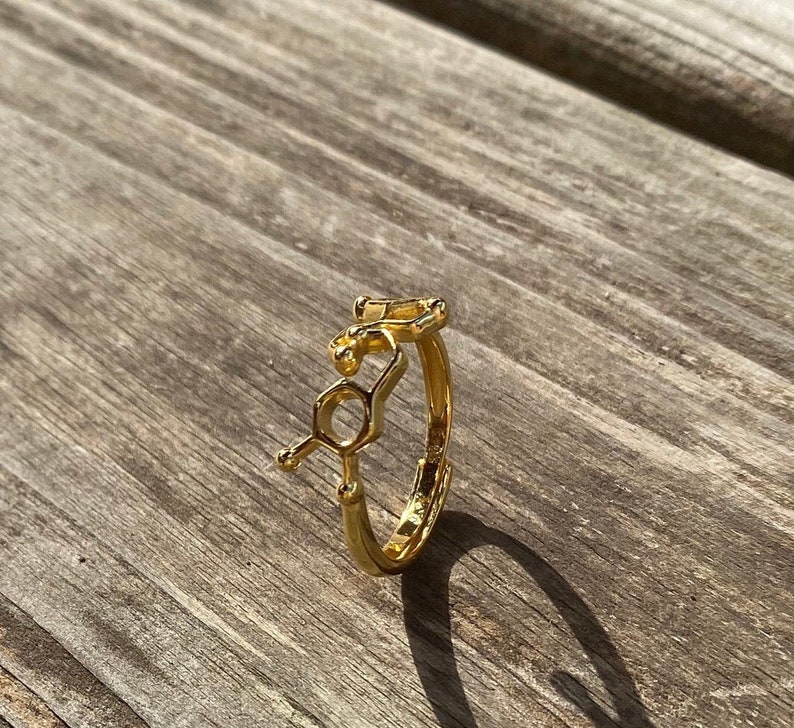 Serotonin and Dopamine Ring/science Ring/science Jewelry/happy Etsy