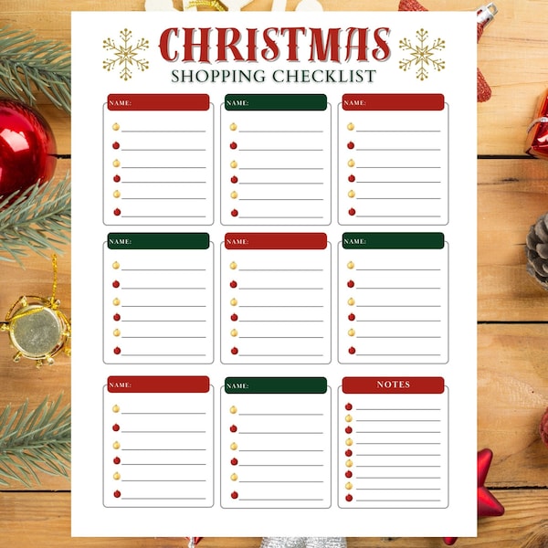 PRINTABLE Christmas Shopping Gift List 2023: The Perfect Way to Stay Organized This Holiday Season