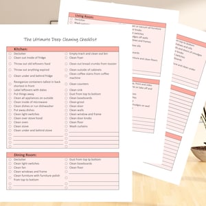 The Ultimate Deep Cleaning Checklist and Planner, Clean Your Whole House Like A Professional, Deep Cleaning Routine, Spring Cleaning List