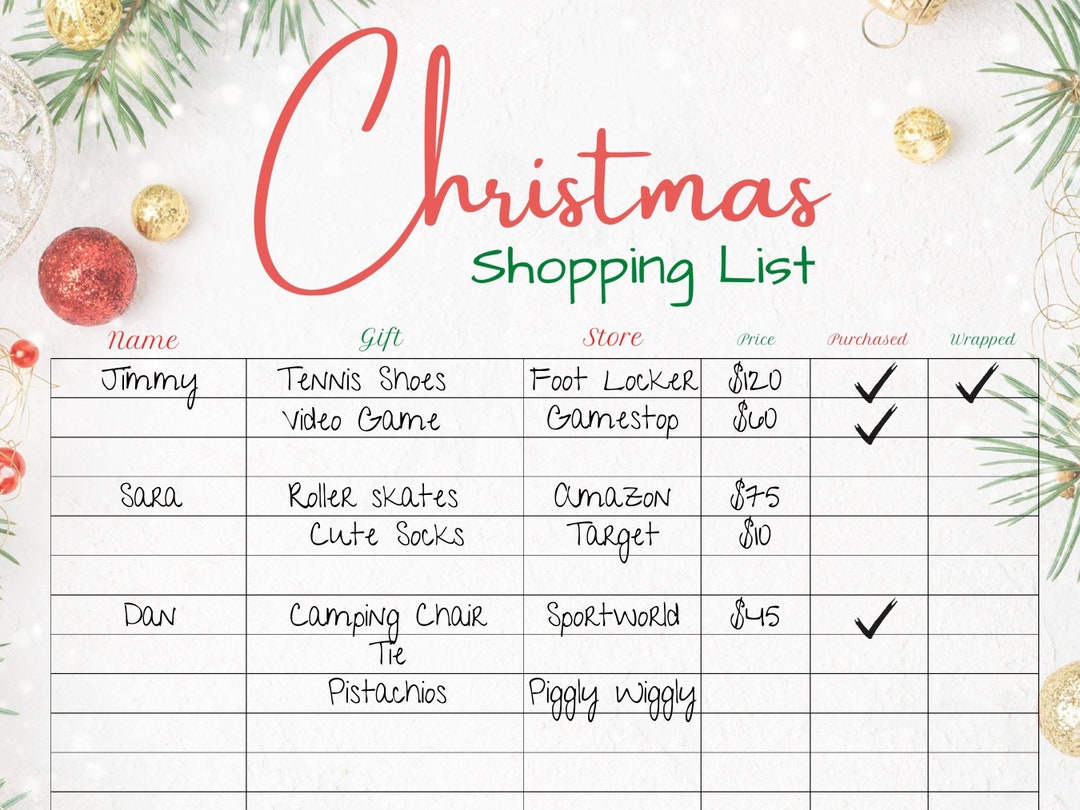 Christmas Gift Planner, Printable Holiday Checklist, Gift Budget ...