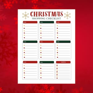 Lista de regalos de compras navideñas IMPRIMIBLE: la forma perfecta de mantenerse organizado en estas fiestas