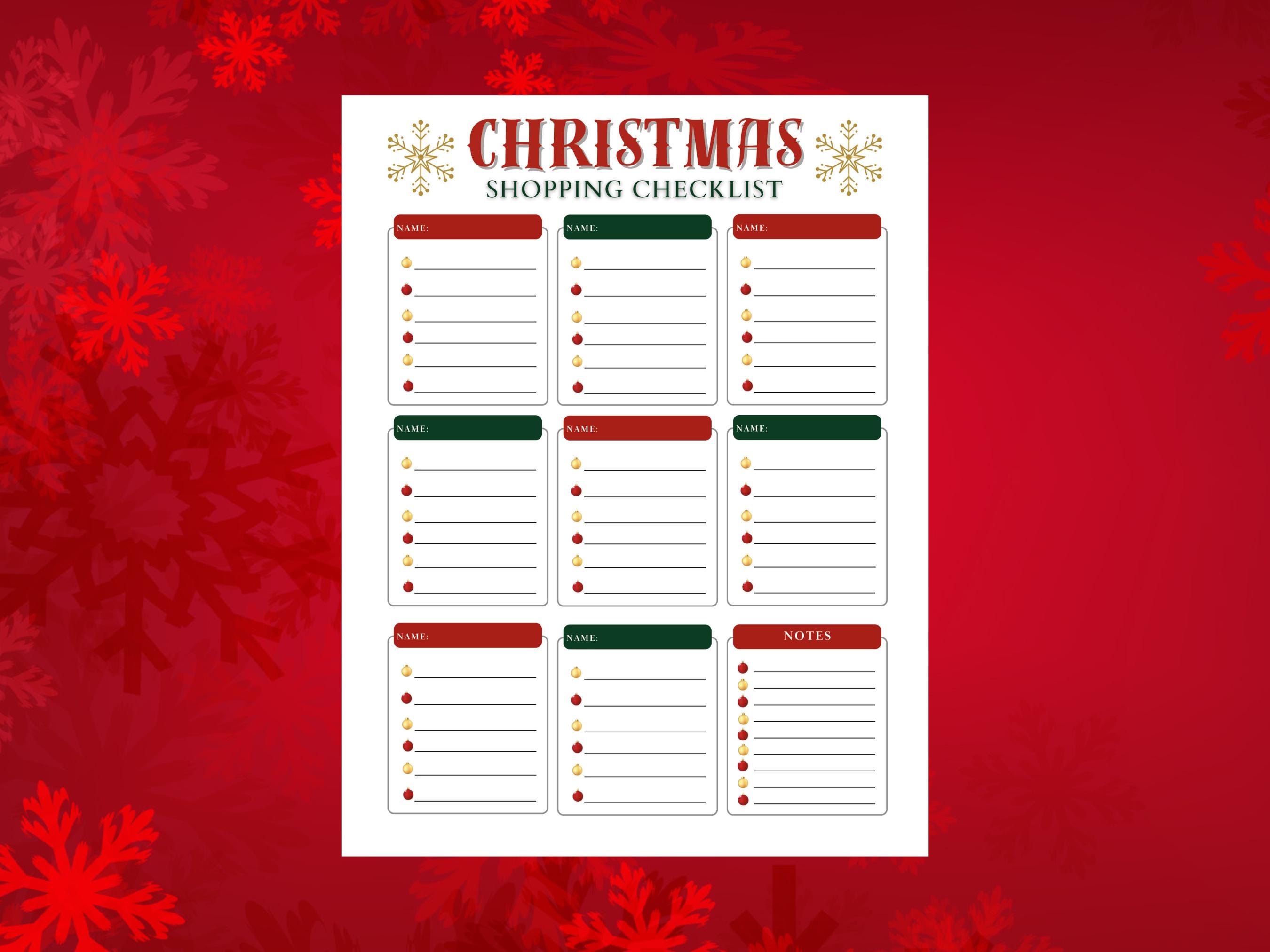 PRINTABLE Christmas Shopping Gift List: the Perfect Way to