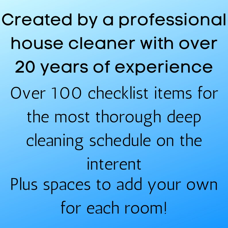 Ultimate Spring Cleaning / Deep Cleaning Checklist Created by a Professional House Cleaner with 20 Years of Experience, NOW EDITABLE image 5