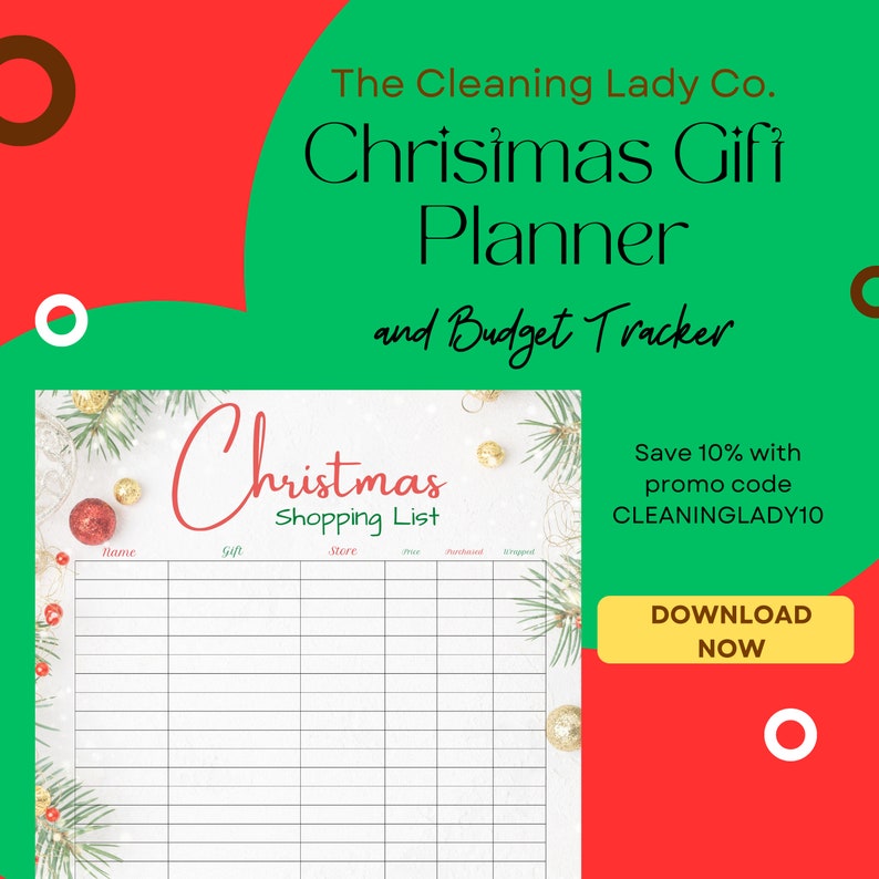 Christmas Gift Planner, Printable Holiday Checklist, Gift Budget Tracker, Holiday Planner, Simple Gift List, PDF, Shopping List, Wish List image 2