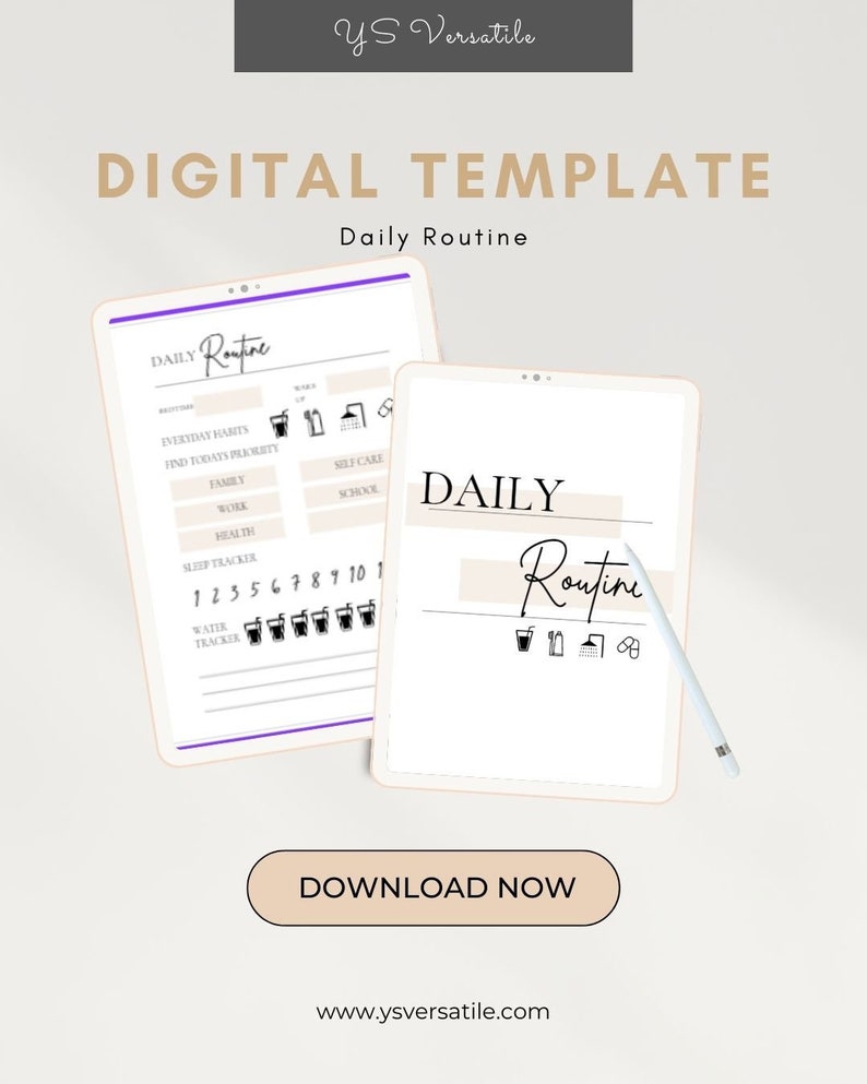 Daily Routine Template - Etsy