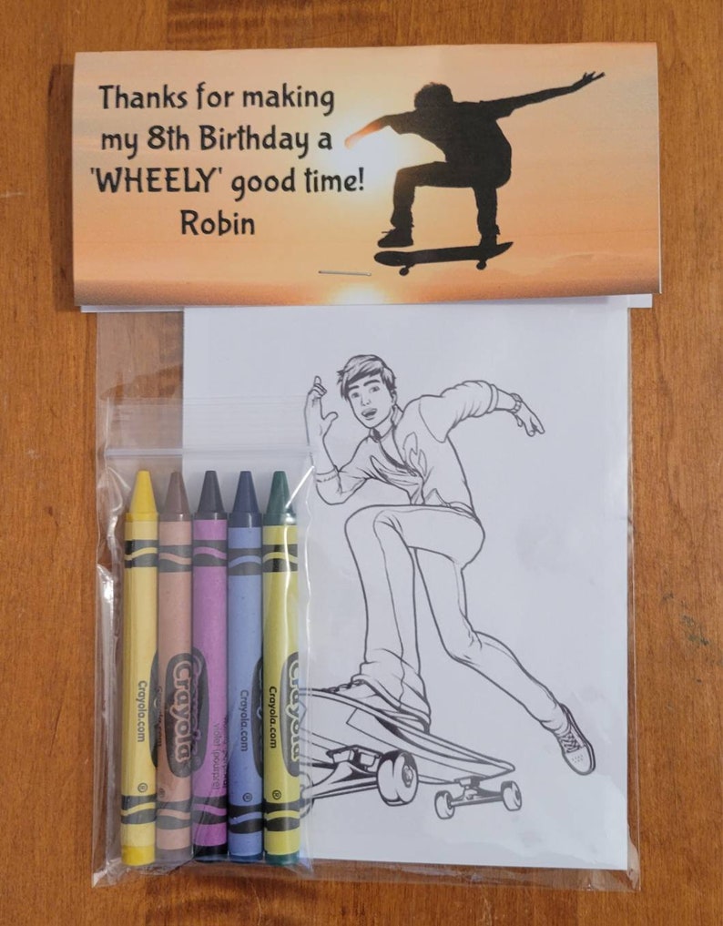 Skateboard Theme Party Favor Bags. 1 Bag 1 Child Includes Etsy